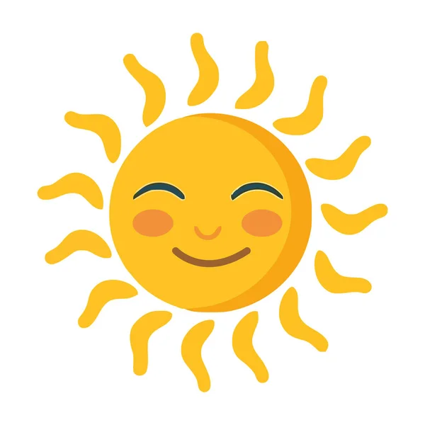 Usmívající Slunce Přináší Štěstí Ikonu Letní Dny Izolované — Stockový vektor