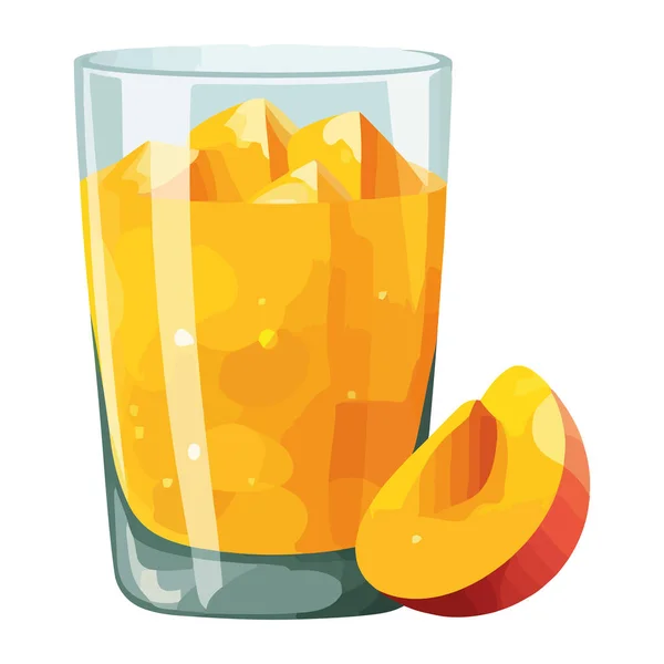飲み物のガラスに新鮮な有機フルーツカクテル孤立 — ストックベクタ