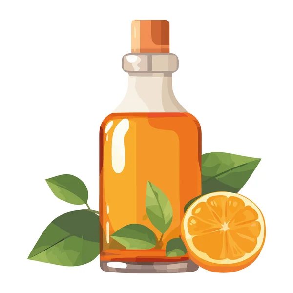 stock vector Organic citric cocktail in glass bottle isolated