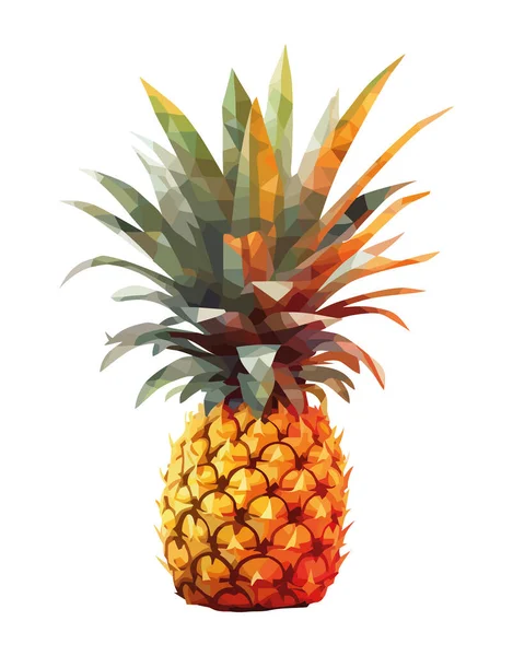 Ananas Tropical Juteux Symbole Une Saine Alimentation Isolé — Image vectorielle