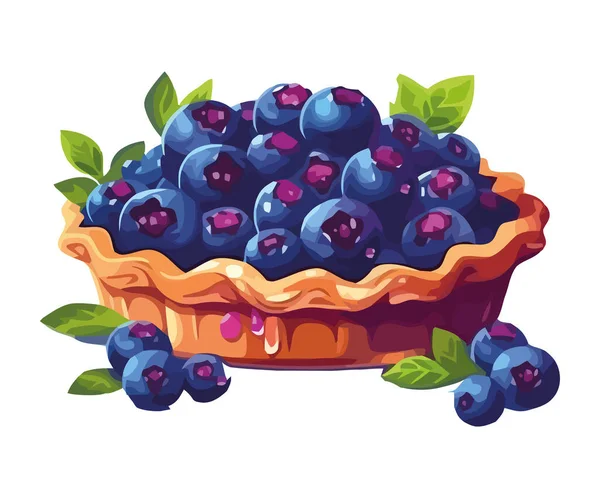 Frisk Blåbærdessert Med Isolert Organisk Bærfrukt – stockvektor