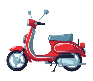 Beyaz arkaplan simgesi üzerindeki motor scooter izole edildi
