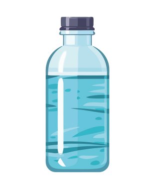 Bir şişedeki taze su sembolü izole edilmiş.