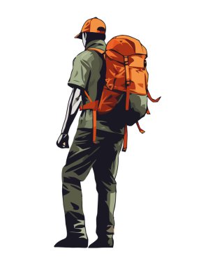 Sırt çantası simgesiyle yürüyen bir kişi izole edildi