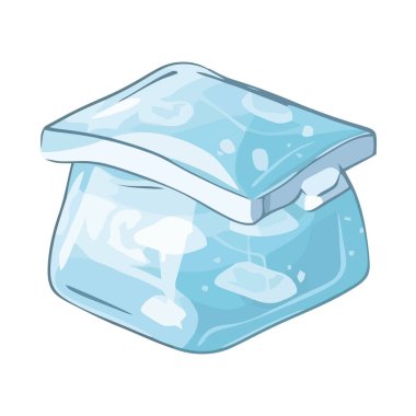karikatür buz küpleri izole edilmiş bir torba simgesinde