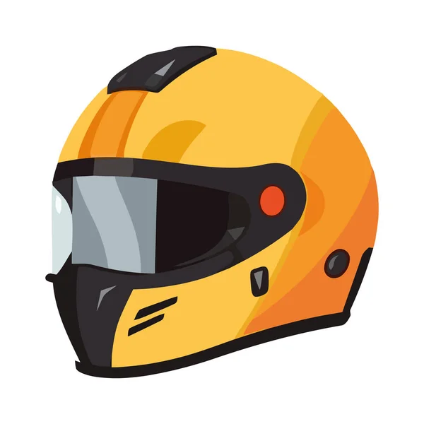 黄色のスポーツヘルメットのデザインアイコンを隔離 — ストックベクタ