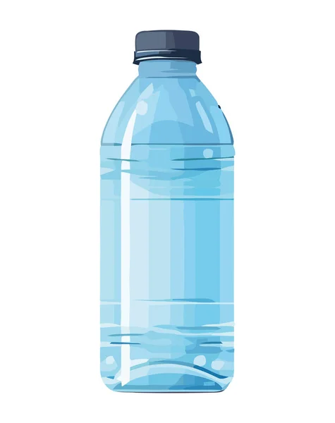 Čerstvě Čištěná Voda Průhledné Plastové Láhvi Ikona Izolované — Stockový vektor