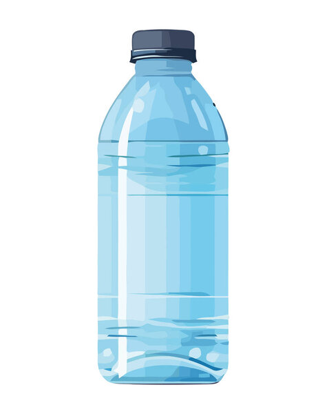 Fresh purified water in transparent plastic bottle icon isolated