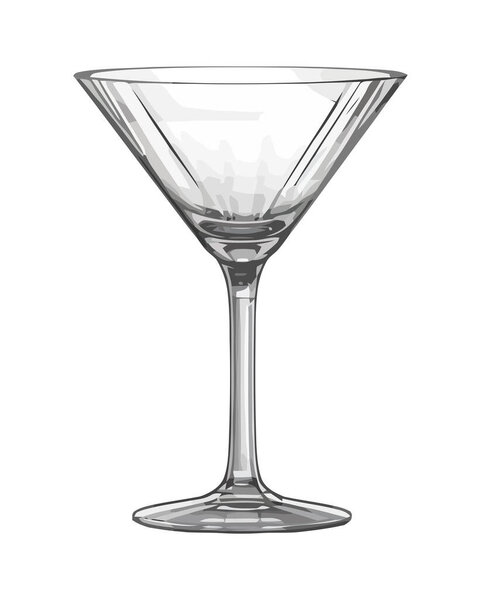Transparent martini glass icon isolated