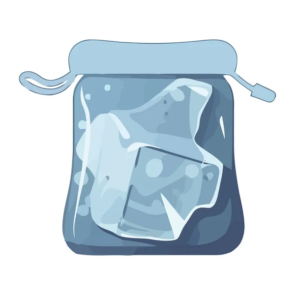 Glace Congelée Dans Sac Transparent Icône Illustration Isolé — Image vectorielle