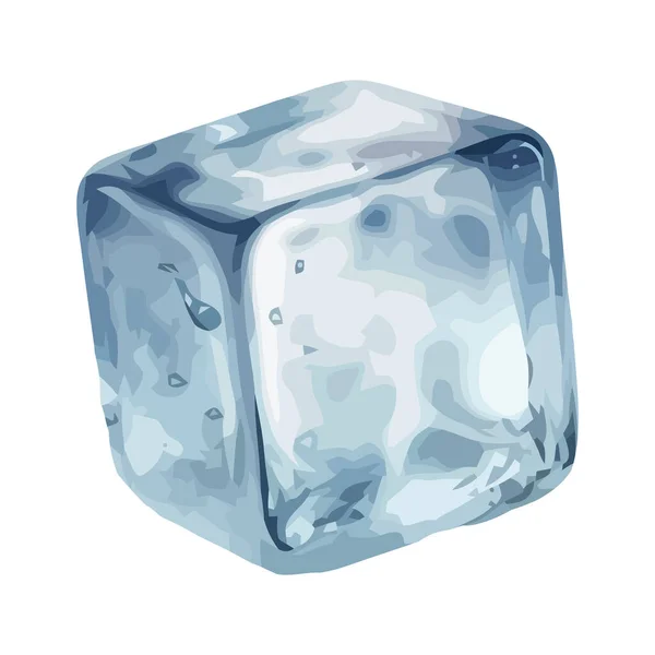Cubos Hielo Congelados Azul Sólido Transparente Icono Aislado — Vector de stock