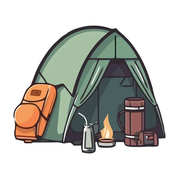 Adventure Nature Camping Hiking Exploring Icon Isolated — Stock Vector