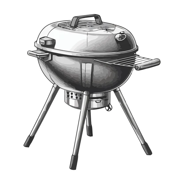 Viande Grillée Sur Barbecue Icône Parfaite Repas Été Isolé — Image vectorielle