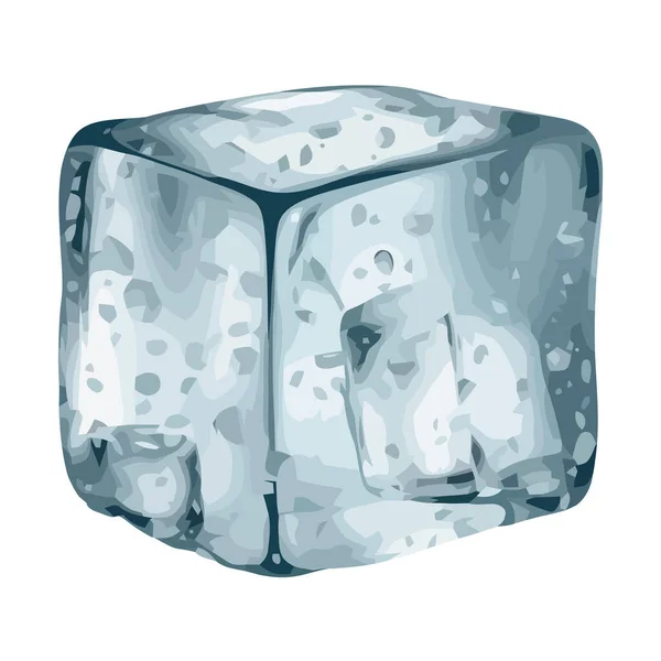 Cube Glace Solide Symbolise Icône Boisson Glacée Hiver Isolé — Image vectorielle