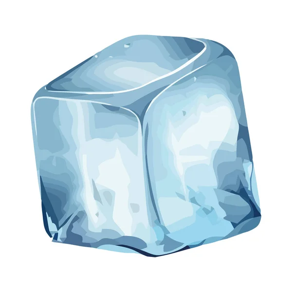 Frozen Ice Cube Icon Transparent Background Isolated — Stock Vector