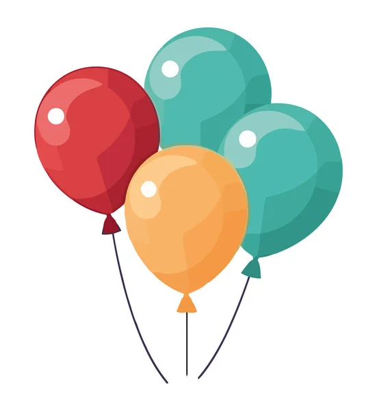 Voando Balões Multicoloridos Trazer Alegria Aniversário Isolado —  Vetores de Stock