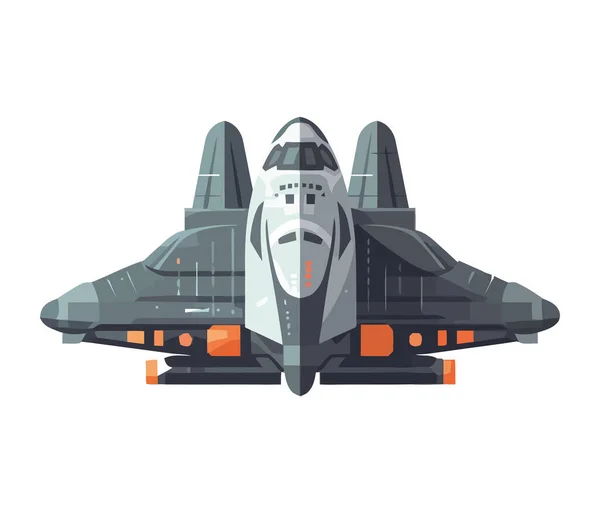 Flygande Militärplan Visar Aggression Konflikt Isolerad — Stock vektor