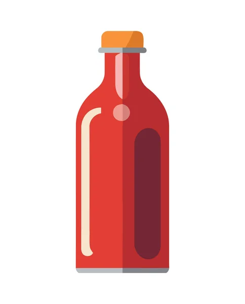 Salsa Roja Botella Ingrediente Gourmet Aislado — Vector de stock