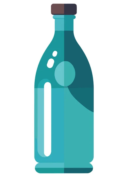 Botella Vidrio Con Refresco Líquido Interior Aislado — Vector de stock