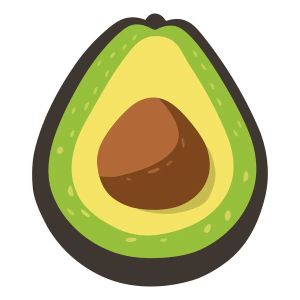 Verse Avocado Plak Een Gezonde Vegetarische Snack Geïsoleerd — Stockvector