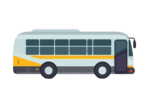 Vector Flat Design Tour Bus Icon Isolated — Stock Vector