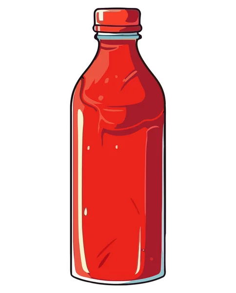 Minuman Buah Organik Segar Dalam Botol Plastik Merah Terisolasi - Stok Vektor