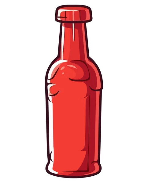 Icône Ingrédient Bouteille Sauce Rouge Isolé — Image vectorielle