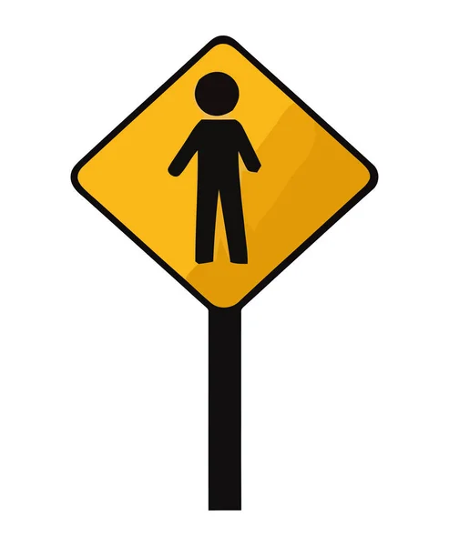 Yellow Road Sign Traffic Icon Isolated — Stock Vector
