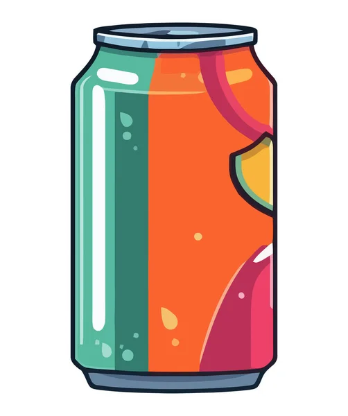 Soda Rafraîchissant Dans Une Boîte Métallique Isolée — Image vectorielle