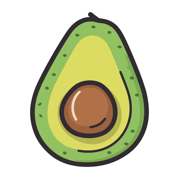 Frische Avocadoscheibe Perfekt Für Guacamole Isoliert — Stockvektor