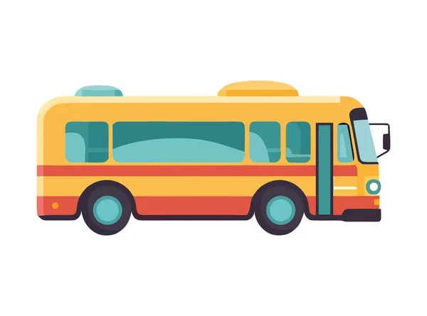Sarı Okul Otobüsü Düz Simge Kullanıyor — Stok Vektör
