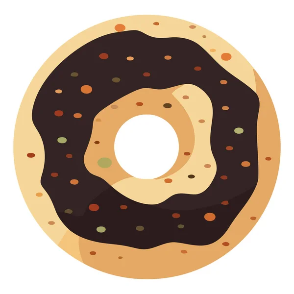 可爱的甜甜圈与新鲜的图标隔离 — 图库矢量图片