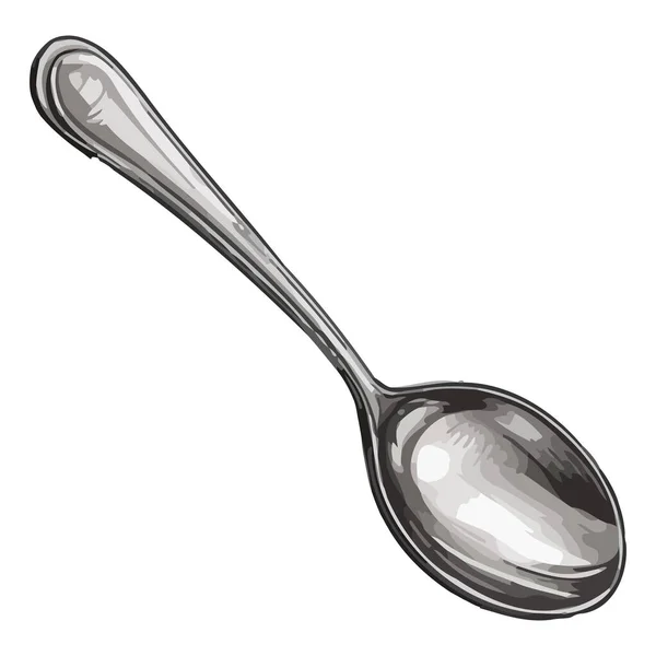 Блискучий Срібний Посуд Відображає Значок Простоти Ізольовано — стоковий вектор