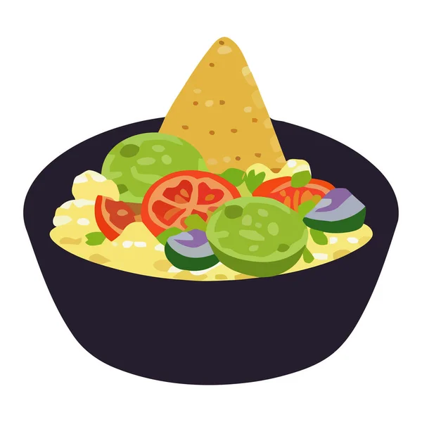 Salada Vegetariana Fresca Com Abacate Prato Isolado — Vetor de Stock