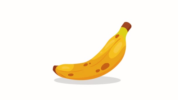 Świeże Owoce Banan Zdrowe Jedzenie Animacja Wideo Animowane — Wideo stockowe