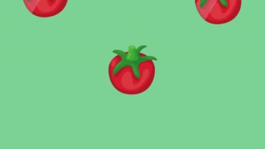 Taze domates sebzeler sağlıklı yiyecek animasyonu 4k video animasyonu