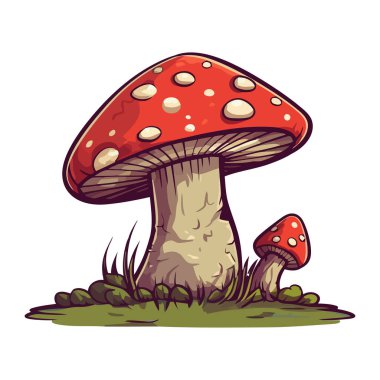 Zehirli sinek agarik mantar ikonu izole