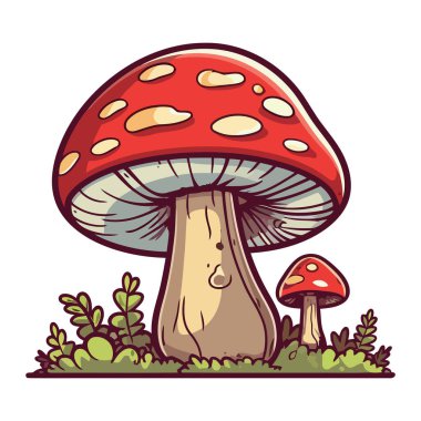 Benekli mantar, zehirli ya da yenilebilir izole edilmiş.