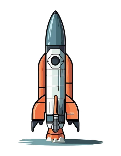 Nave Espacial Despegue Icono Lanzador Aislado — Vector de stock