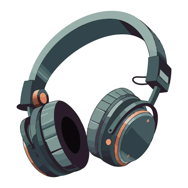 Słuchawki Audio Urządzenie Tech Sprzęt Ikony Izolowane — Wektor stockowy