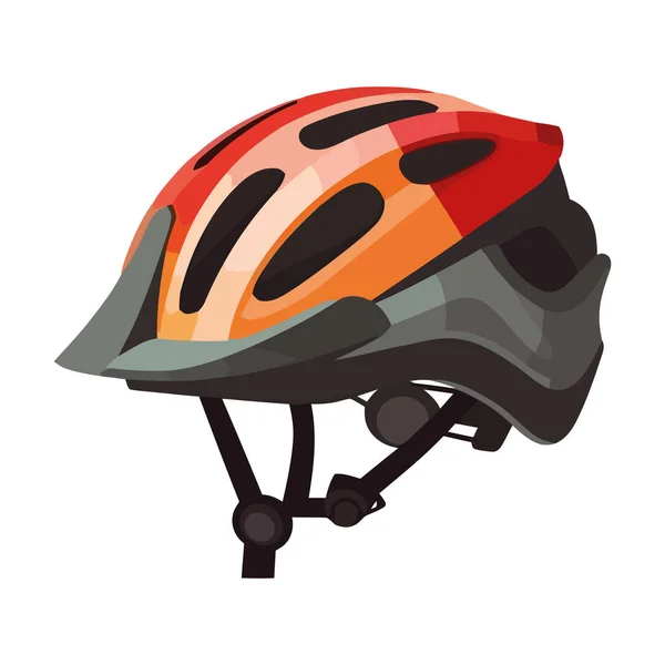 バイカースポーツヘルメットプロテクションアイコンを隔離 — ストックベクタ