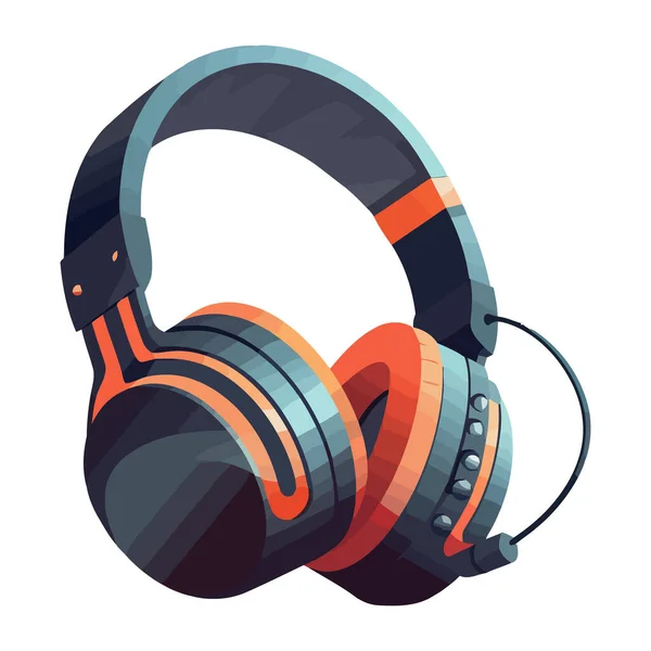 Headphones Perfect Listening Music Isolated — Stock Vector