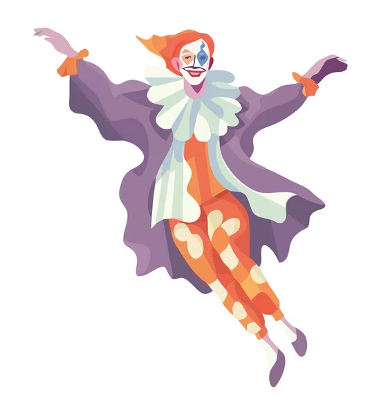Clown Costumes Celebrate Halloween Isolated — Stock Vector