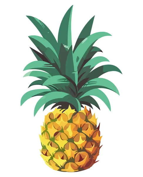 Färsk Tropisk Ananas Frukt För Hälsosam Mat Isolerad — Stock vektor