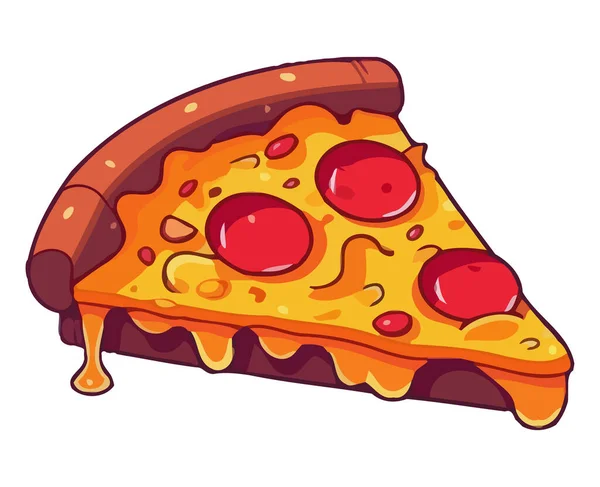 Pfefferoni Pizza Perfekt Gebacken Der Pizzeria Isoliert — Stockvektor