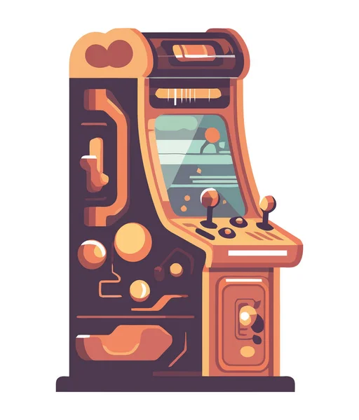 Video Game Machine Oude Casino Pictogram Geïsoleerd — Stockvector