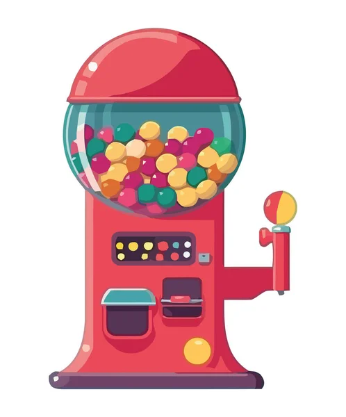 Red Carnival Candies Dispenser Machine Icon Isolated — Stock Vector