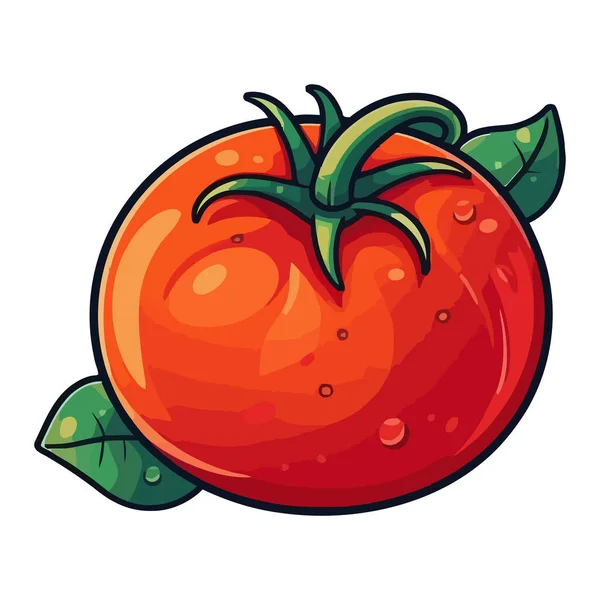 Fresh Organic Tomato Juicy Ripe Vegetarian Ingredient Isolated — Stock Vector