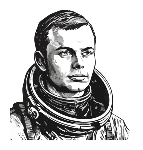 Astronauta Com Traje Espacial Desenho Personagem Isolado — Vetor de Stock