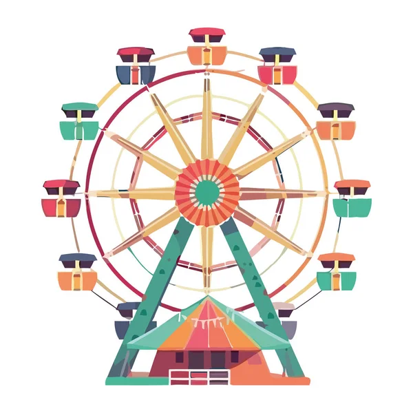 Roue Carnaval Panoramique Avec Icône Tente Isolé — Image vectorielle